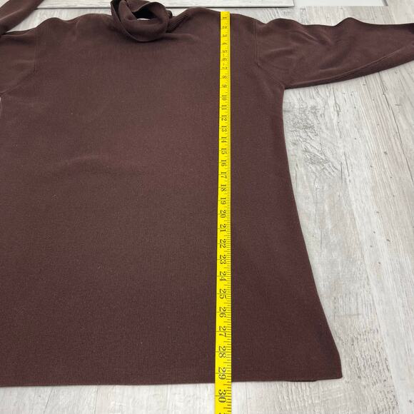 Reflections Spiegel Brown Long Sleeve Turtleneck Knit Warm 2 Piece Shirt Skirt - Picture 12 of 14
